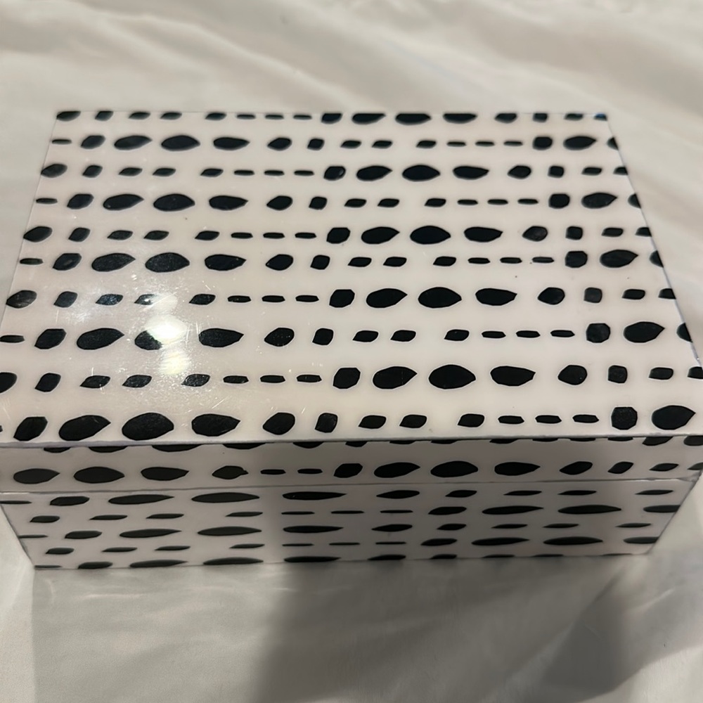 Box.  White and black.
